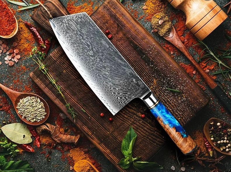 Damascus Vegetable Cleaver Kitchen Knives - Japanese Vg10 75layers Cutting  Core Blade - China Cleaver Knife and Kitchen Knife price