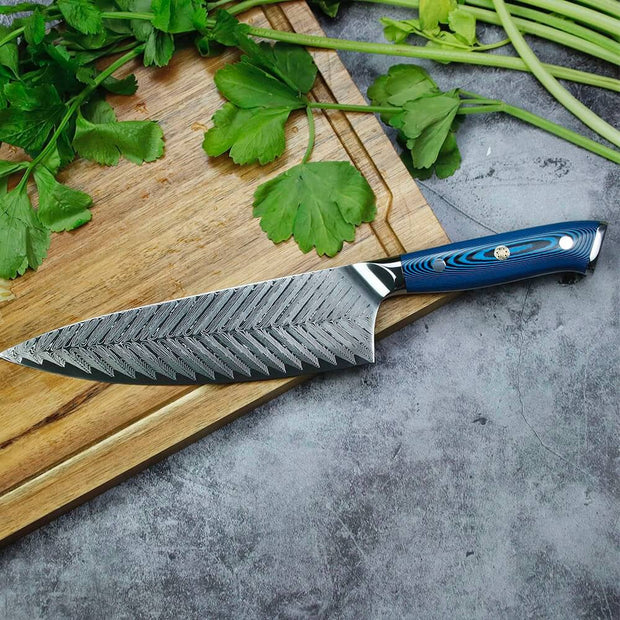 AUS-10 Damascus Steel Kitchen Knives Set for Sale