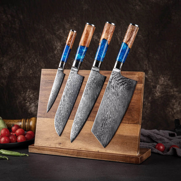 Japanese Damascus Chef Knife Set