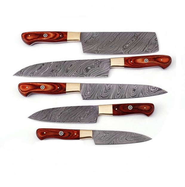 Japanese Damascus Kitchen Knife Set