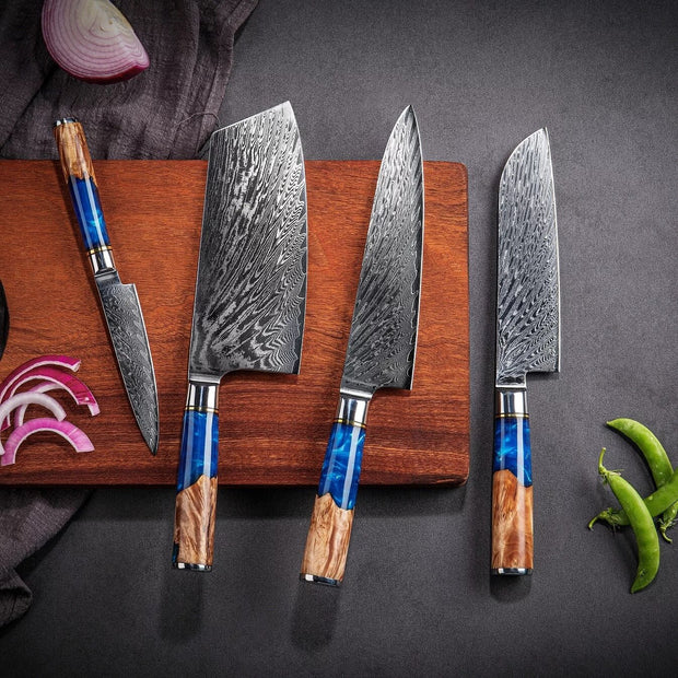 VG-10 Japanese Damascus Chef Knife Set
