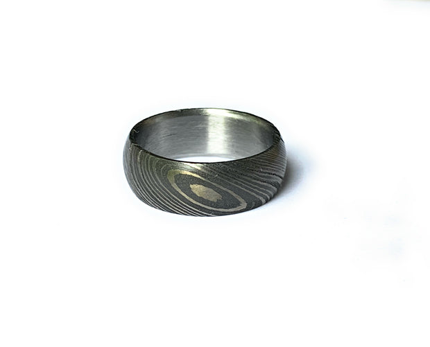 Damascus Steel Ring 8mm width Damascus Wedding Ring