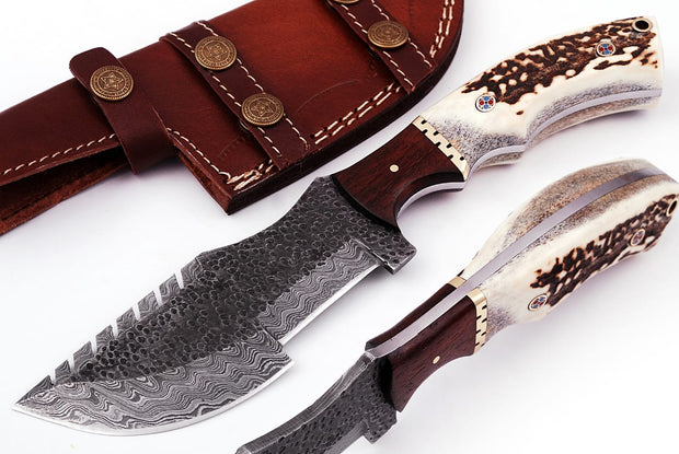 Damascus Tracker Knife Hunting Camping Knife