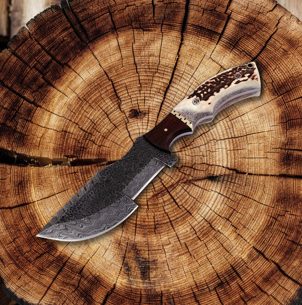 Damascus Tracker Knife Hunting Camping Knife